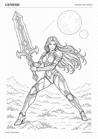 Genesis Coloring Character Sheet — complete protected preview, page 4 of 6