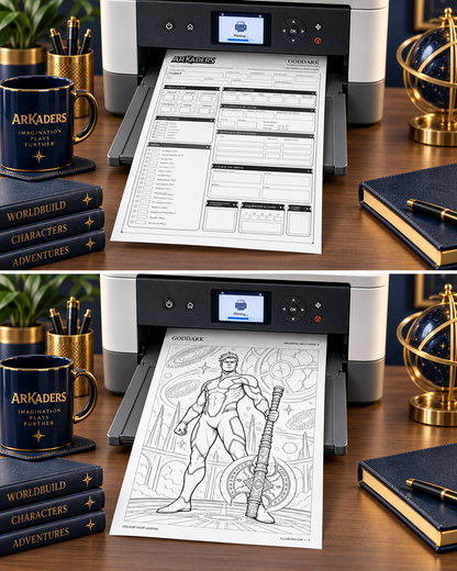 Goddark character sheet printing at home