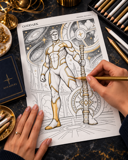 Coloring Goddark in canonical white and gold Proferrum