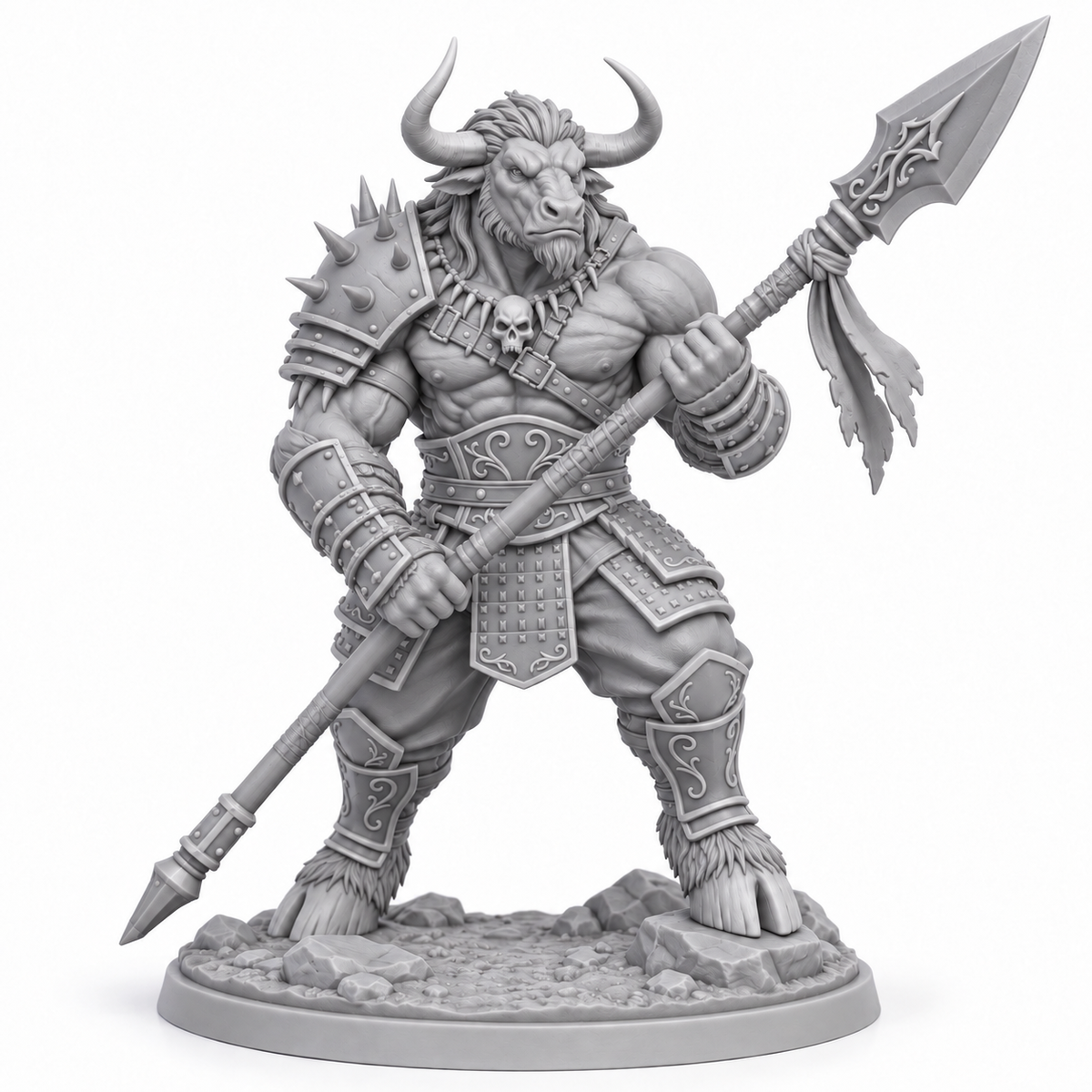 Gorun Redhide, Line Captain — grey resin miniature