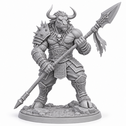 Gorun Redhide, Line Captain — grey resin miniature
