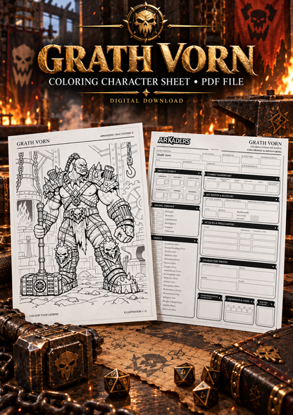 Grath Vorn Coloring Character Sheet — cover