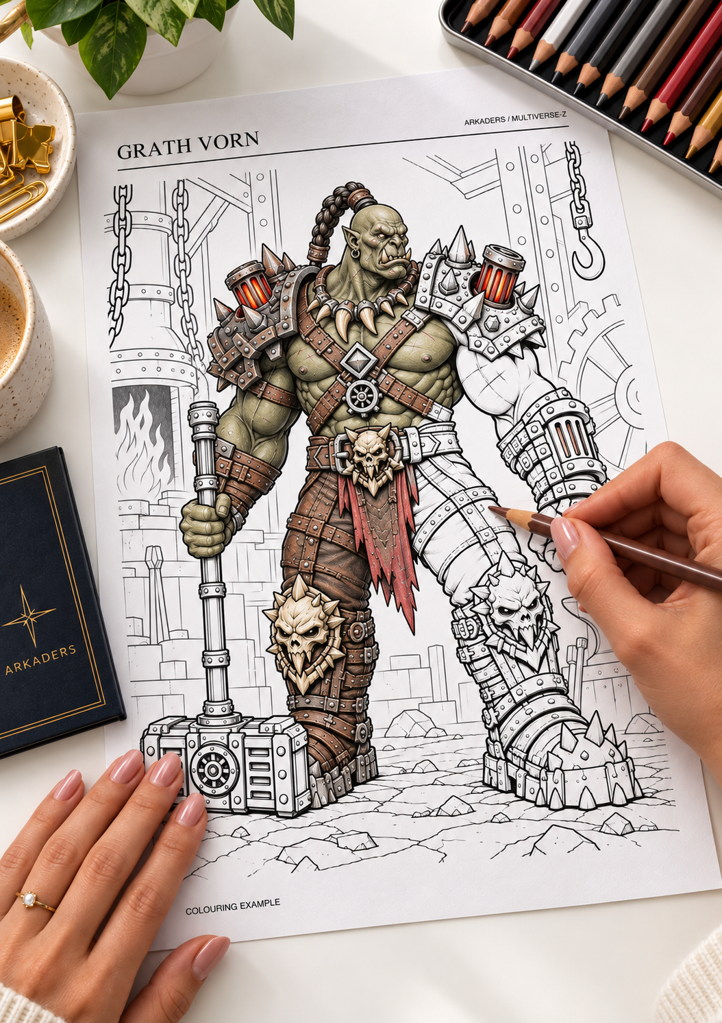 Grath Vorn Coloring Character Sheet — coloring example