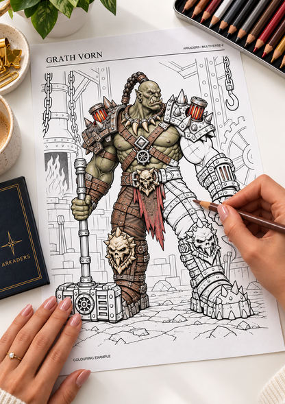 Grath Vorn Coloring Character Sheet — coloring example