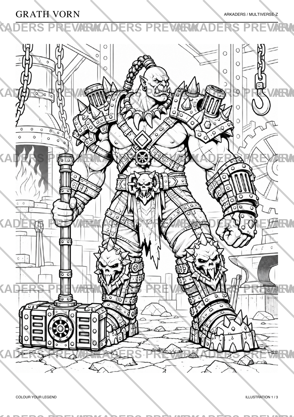 Grath Vorn Coloring Character Sheet — protected preview page 2