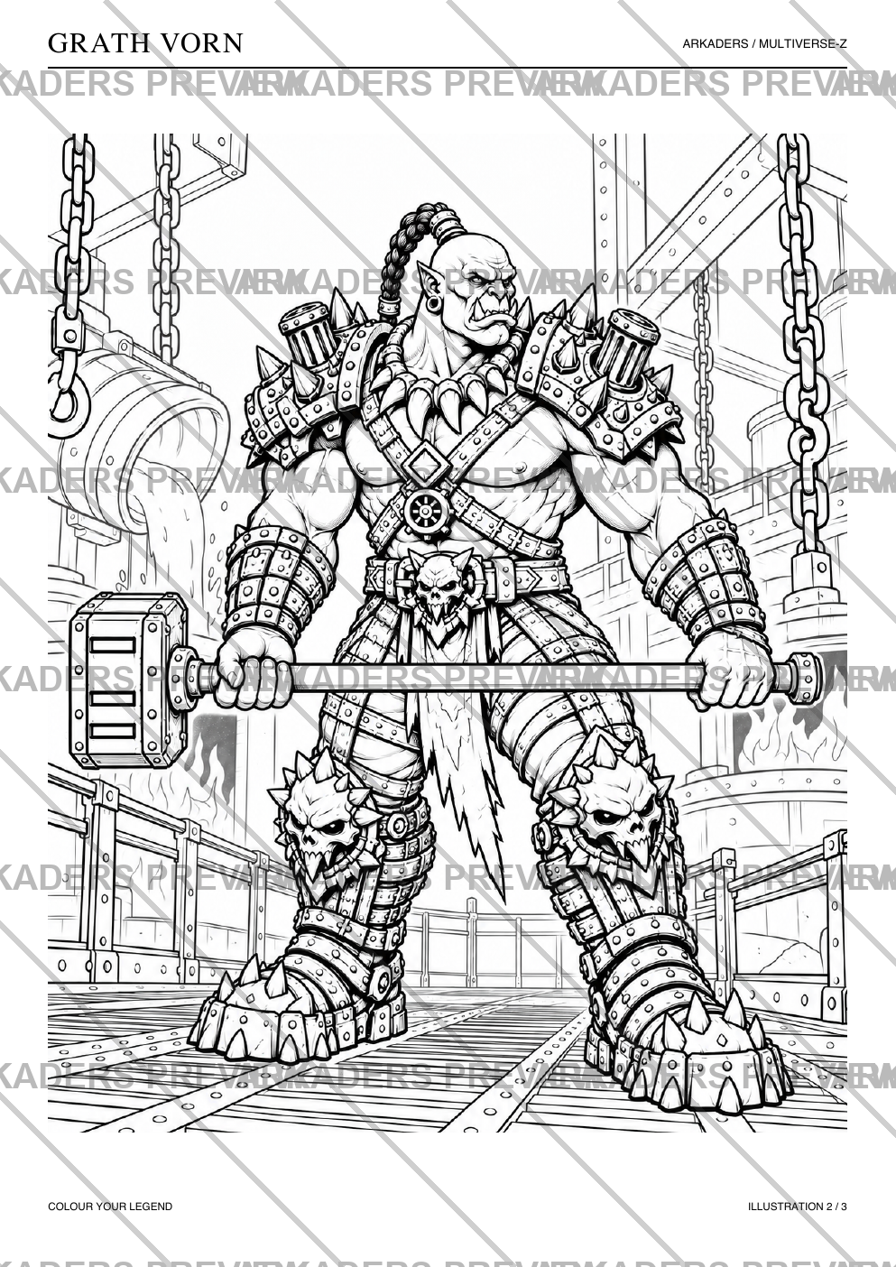 Grath Vorn Coloring Character Sheet — protected preview page 4