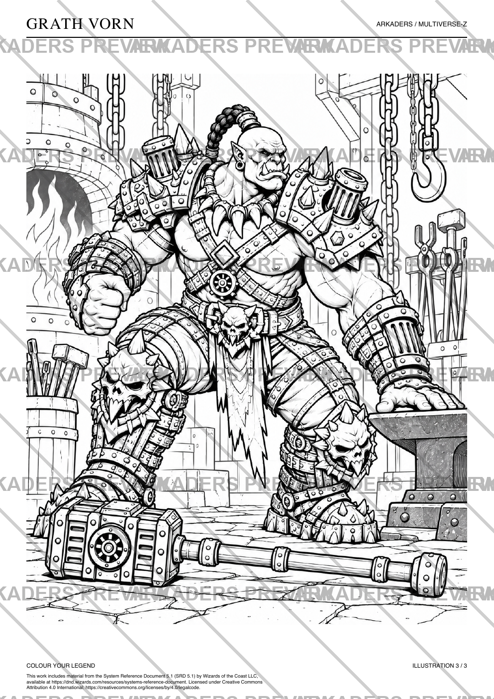 Grath Vorn Coloring Character Sheet — protected preview page 6