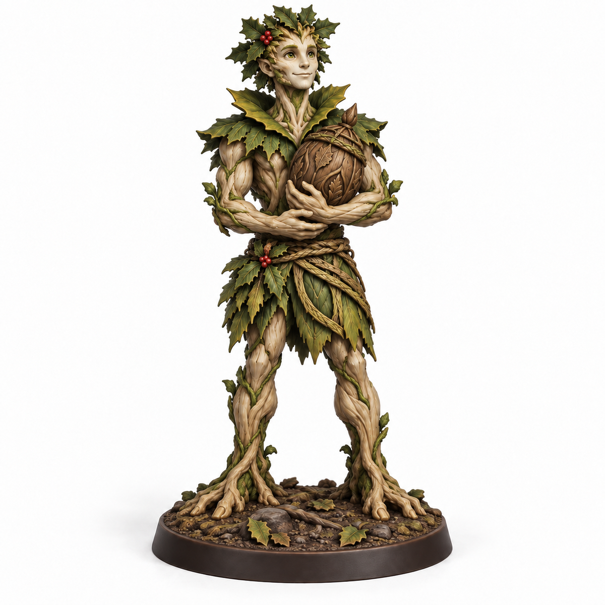 ilex Treebas druid miniature concept — painted front view