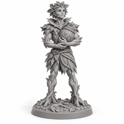 ilex Treebas druid miniature concept — resin front view