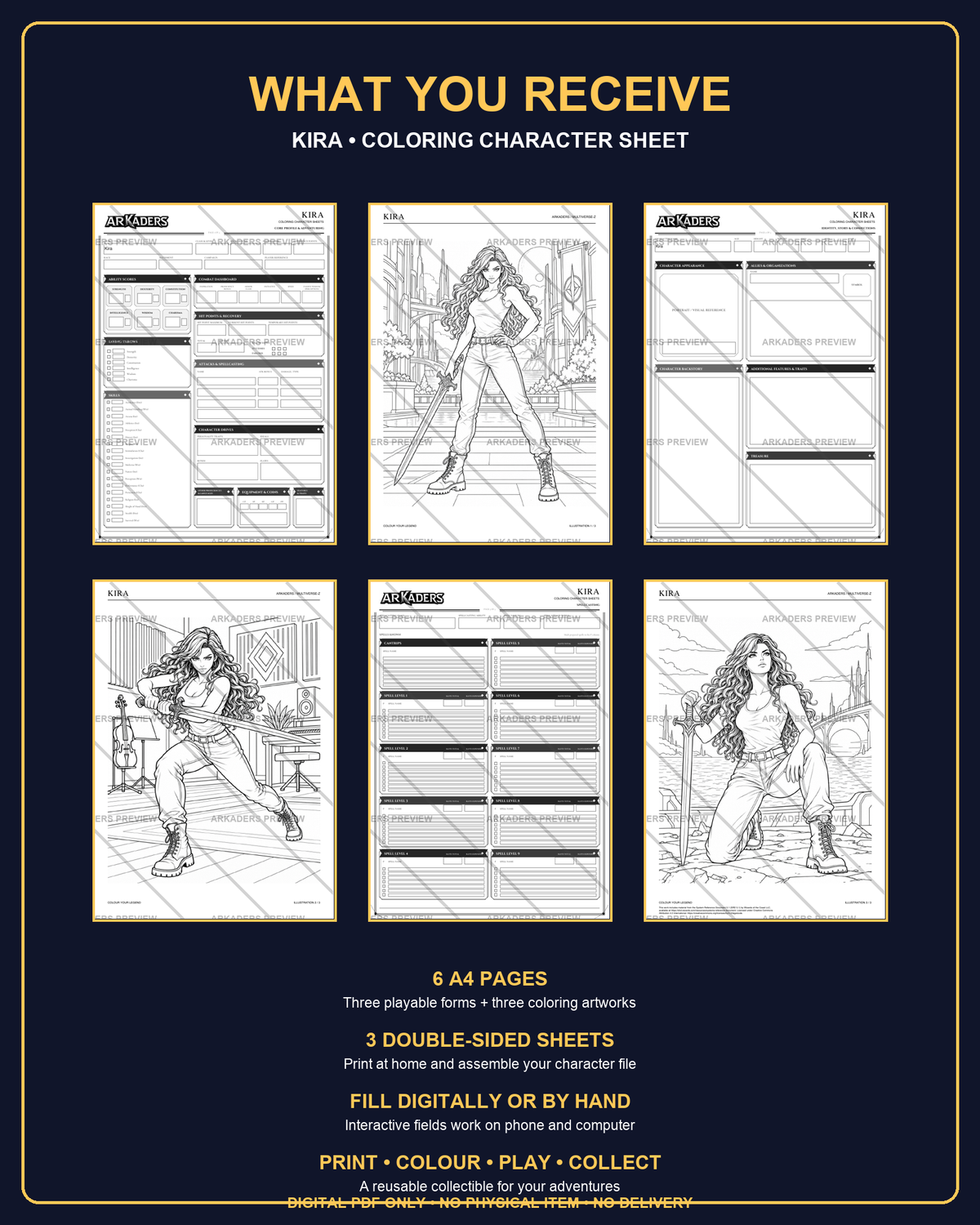 Kira Coloring Character Sheet — preview 6