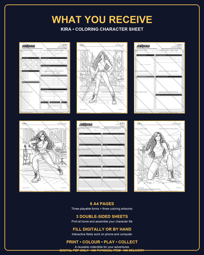 Kira Coloring Character Sheet — preview 6