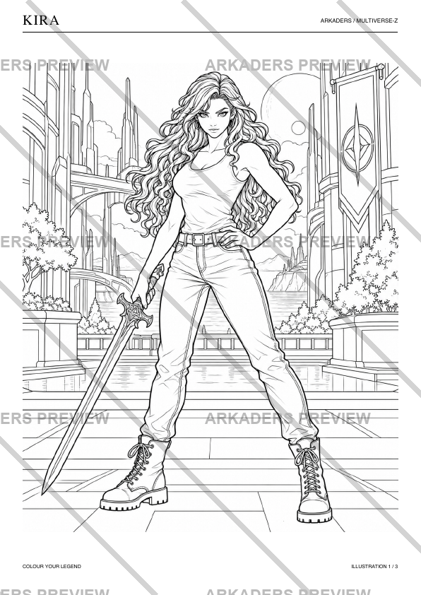 Kira Coloring Character Sheet — preview 8
