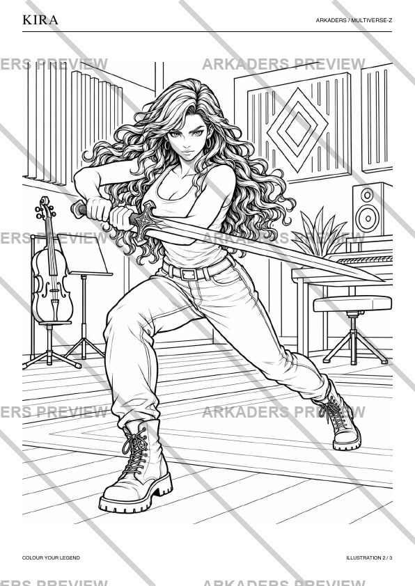 Kira Coloring Character Sheet — preview 10