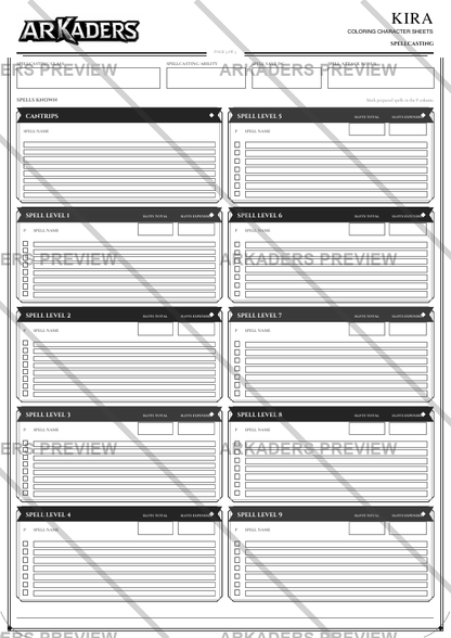 Kira Coloring Character Sheet — preview 11