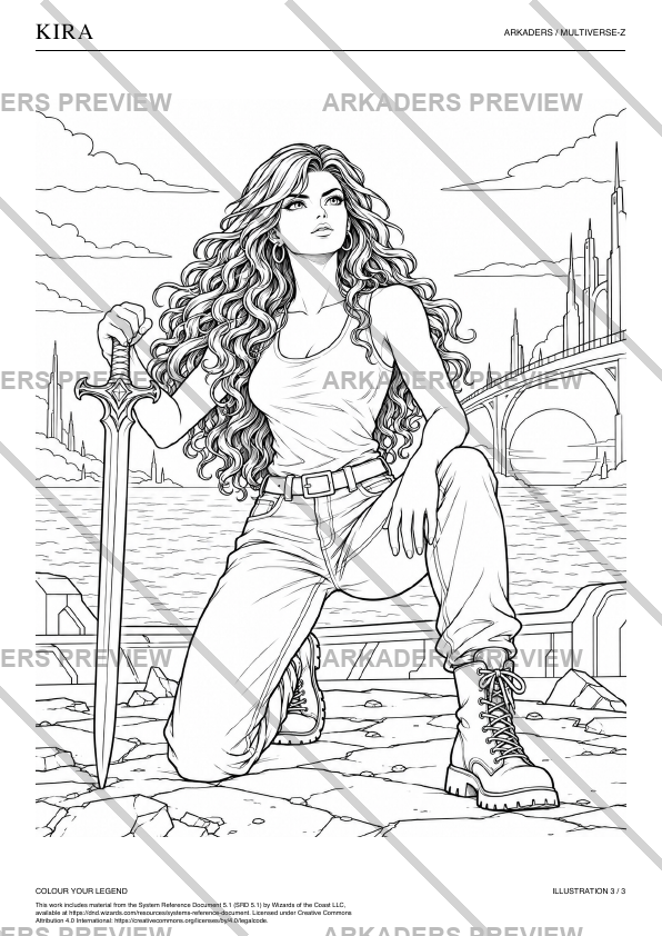 Kira Coloring Character Sheet — preview 12