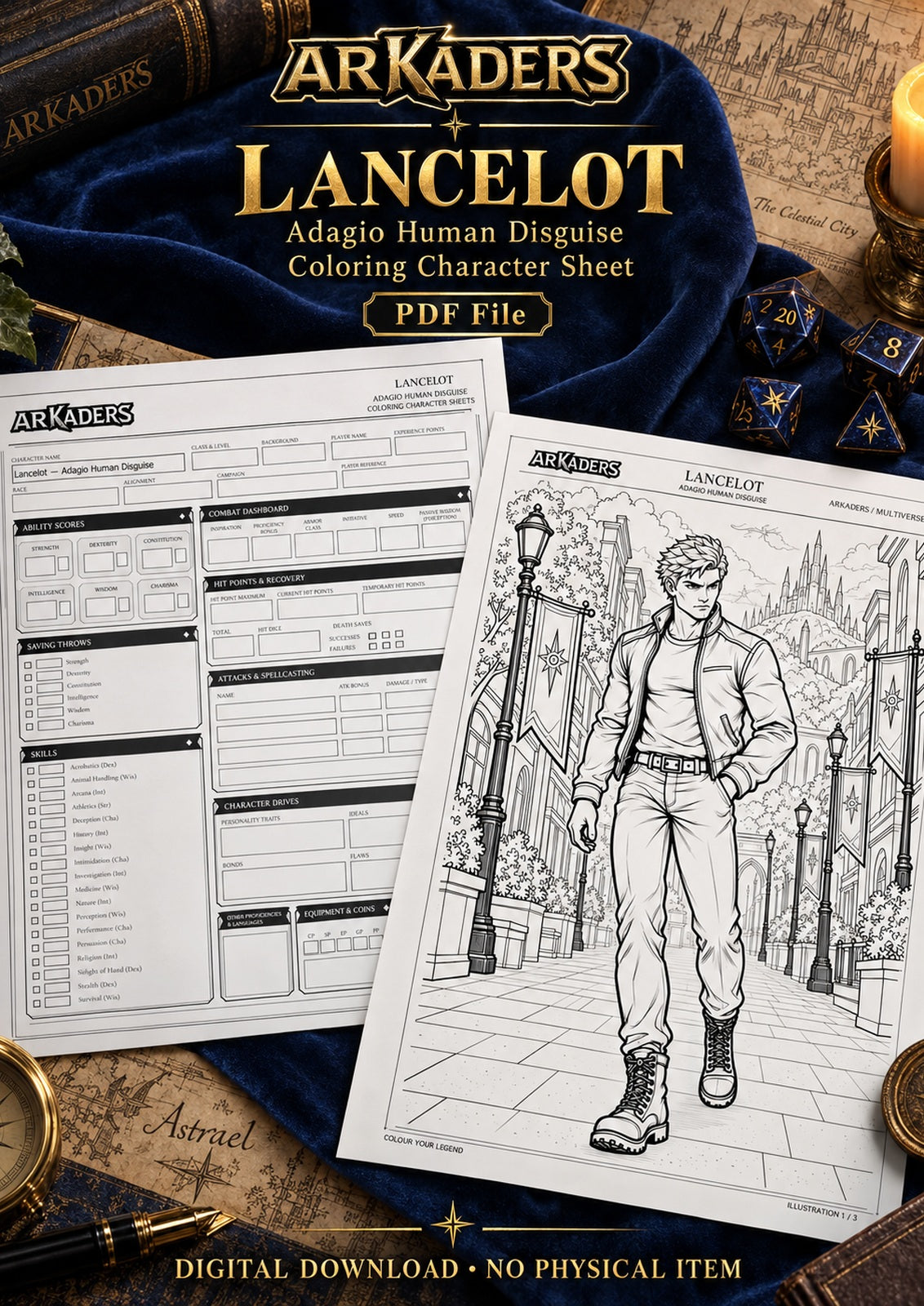 Lancelot Adagio Human Disguise Coloring Character Sheet — image 1 of 12