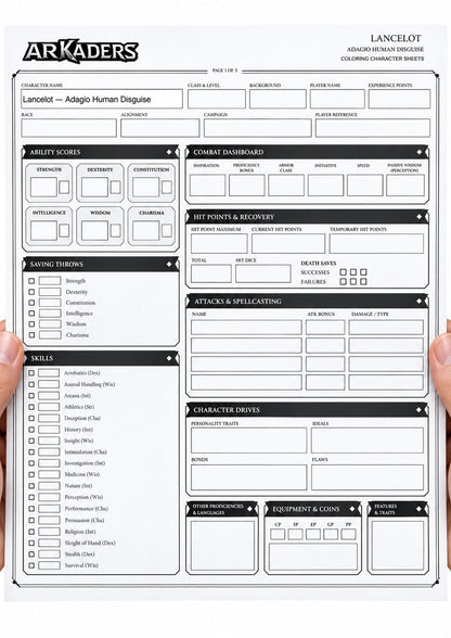 Lancelot Adagio Human Disguise Coloring Character Sheet — image 2 of 12