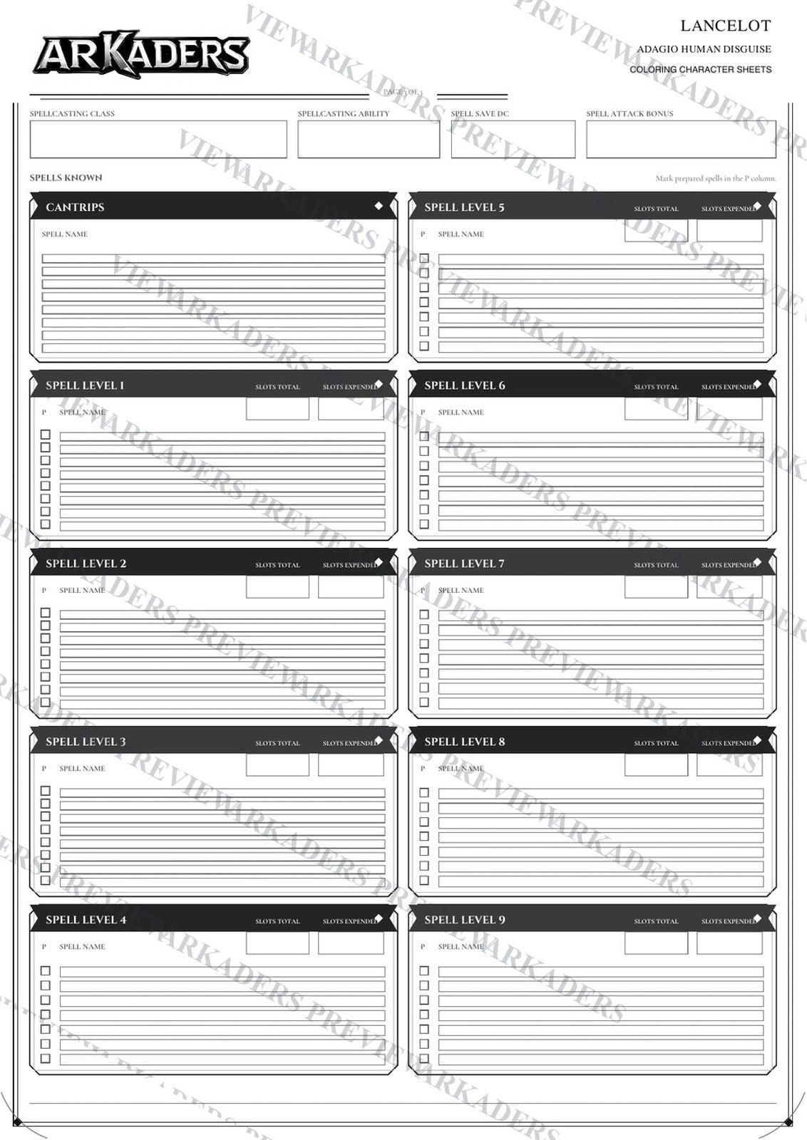 Lancelot Adagio Human Disguise Coloring Character Sheet — image 11 of 12