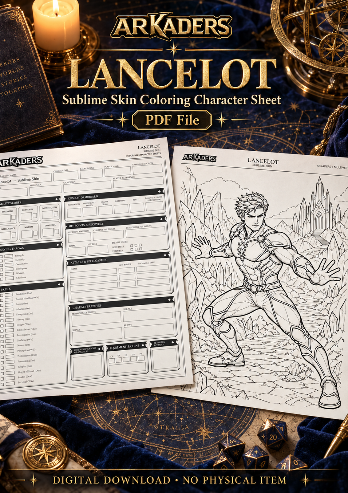 Lancelot Sublime Skin Coloring Character Sheet cover