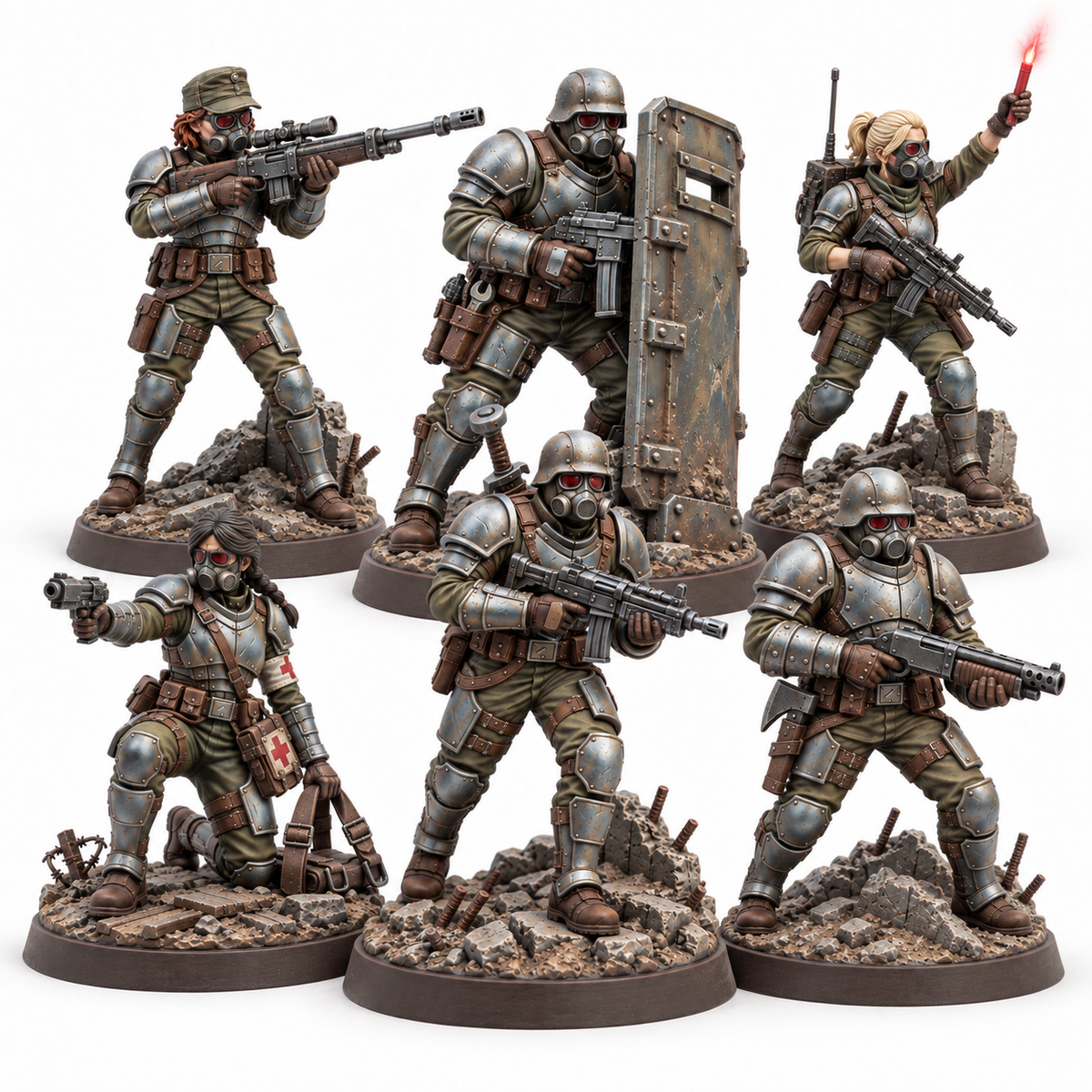 Lobo's Last Line painted miniature squad