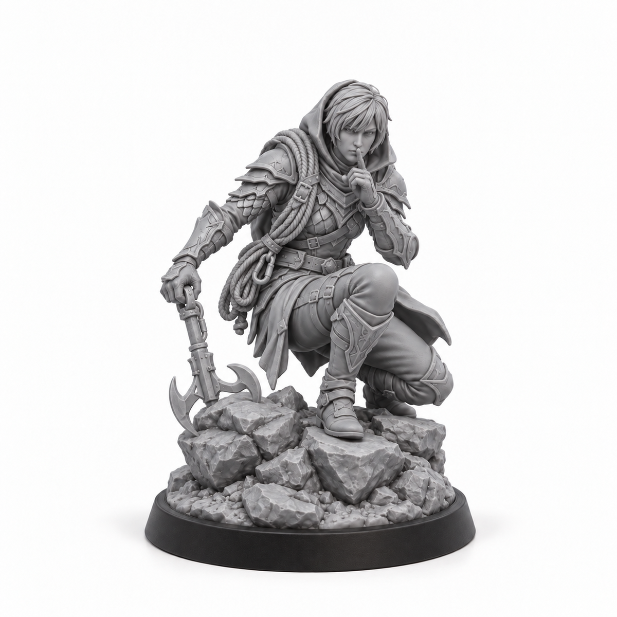 Lyss Thren grey resin miniature