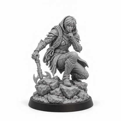 Lyss Thren grey resin miniature