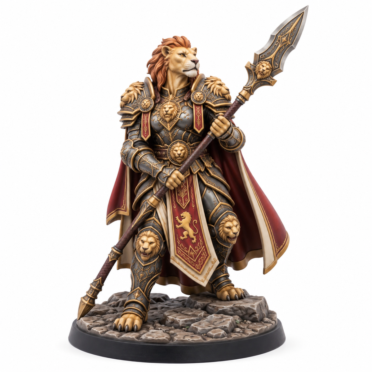 Lyssara Dawnmane, Oath Spear — painted miniature