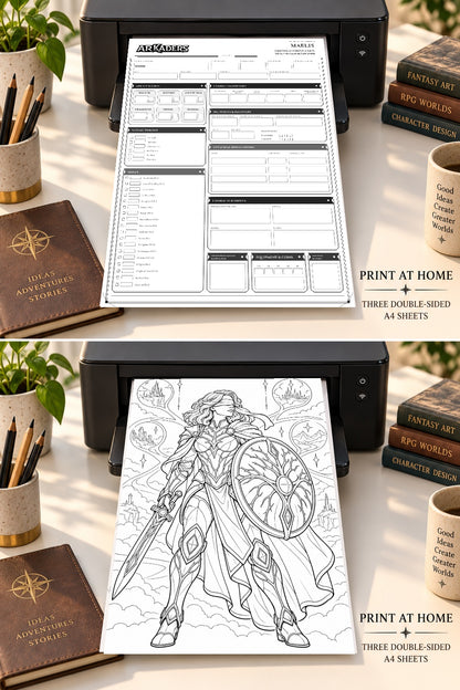 Maelis Coloring Character Sheet 4