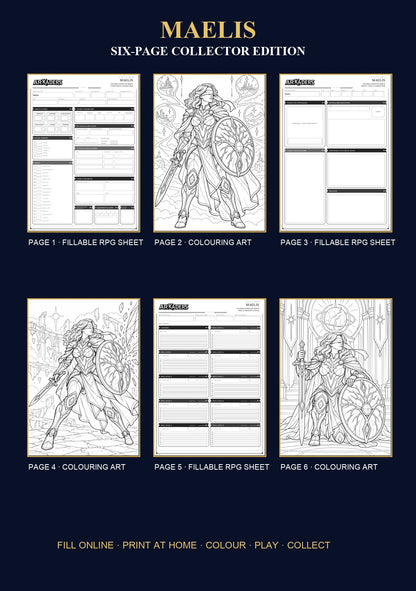Maelis Coloring Character Sheet 6