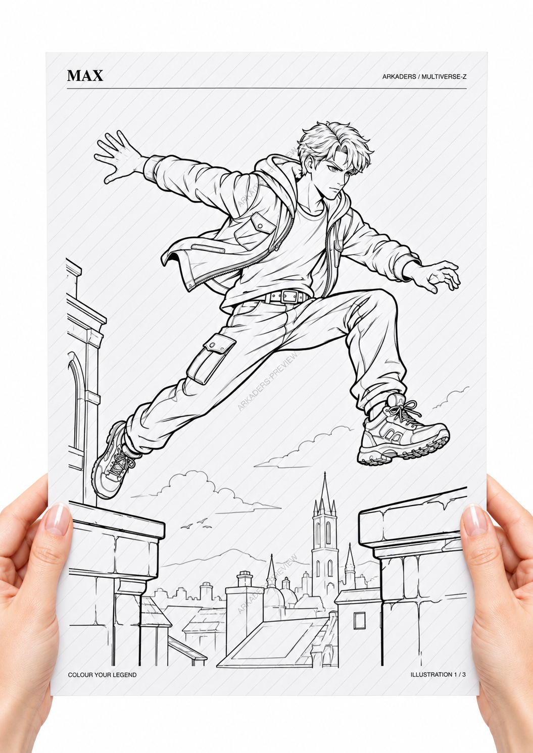 Max Coloring Character Sheet — 03-hands-back; protected preview