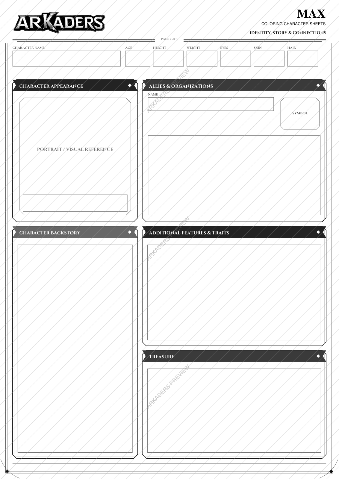 Max Coloring Character Sheet — Max-page-3-protected; protected preview