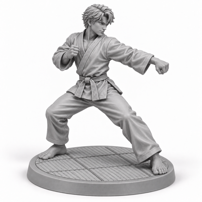 max District 199 Dojo miniature concept render — resin 02 three quarter