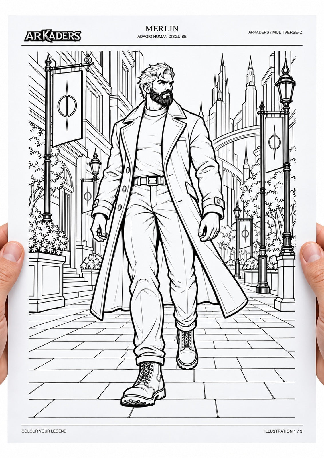 Merlin Adagio Human Disguise Coloring Character Sheet — image 3 of 12