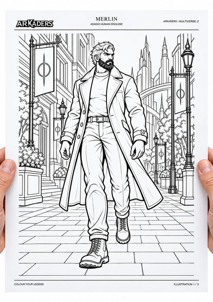 Merlin Adagio Human Disguise Coloring Character Sheet — image 3 of 12
