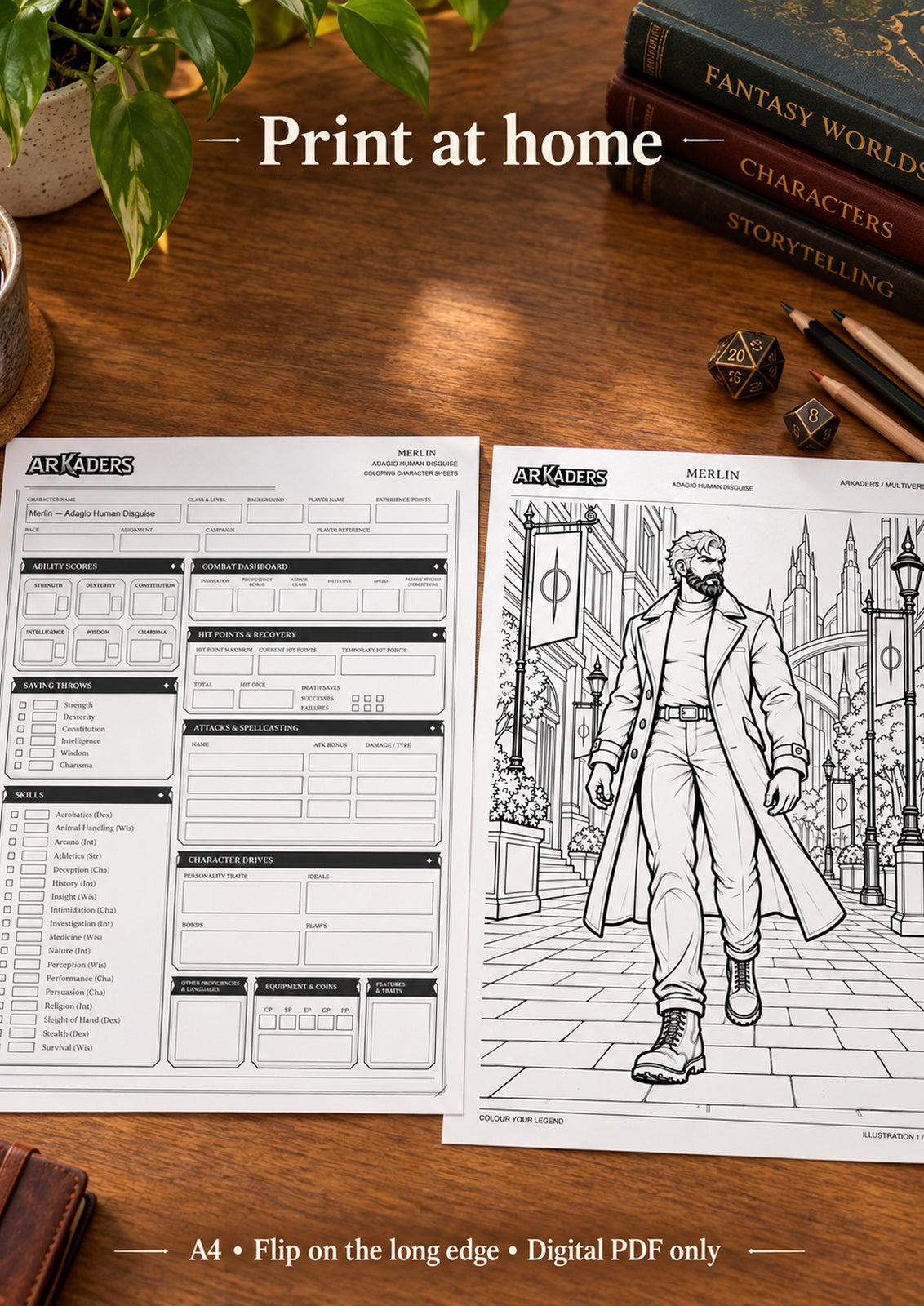 Merlin Adagio Human Disguise Coloring Character Sheet — image 4 of 12
