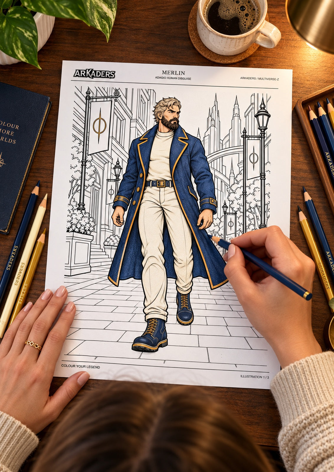 Merlin Adagio Human Disguise Coloring Character Sheet — image 5 of 12