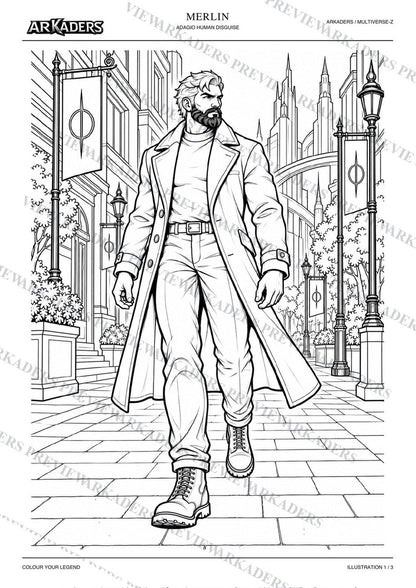 Merlin Adagio Human Disguise Coloring Character Sheet — image 8 of 12