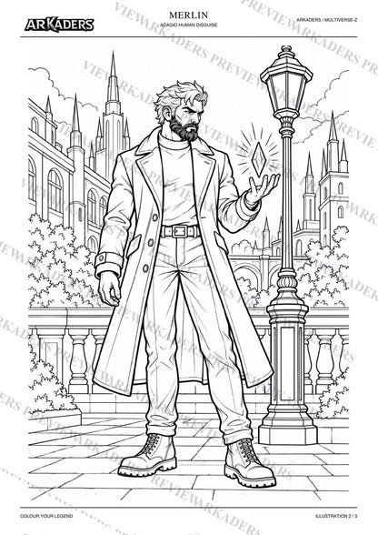 Merlin Adagio Human Disguise Coloring Character Sheet — image 10 of 12