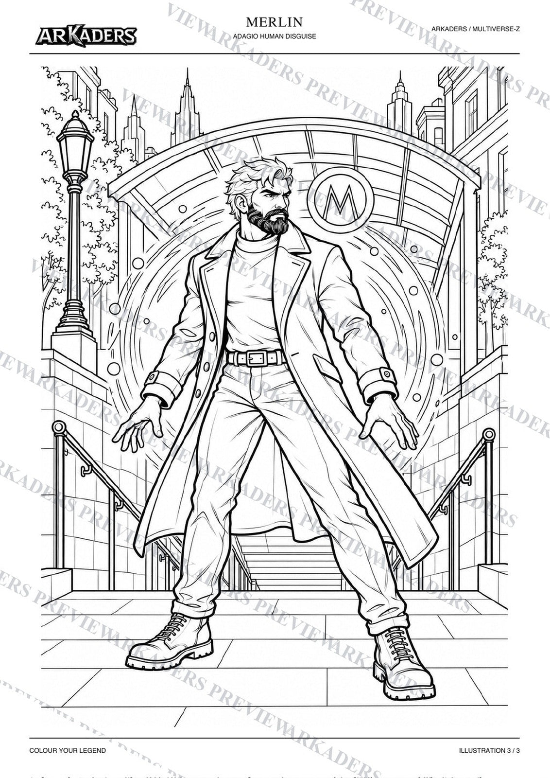 Merlin Adagio Human Disguise Coloring Character Sheet — image 12 of 12