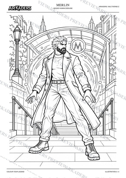 Merlin Adagio Human Disguise Coloring Character Sheet — image 12 of 12