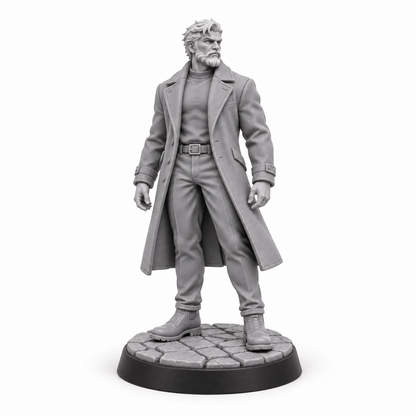 Merlin in human disguise — unpainted grey resin