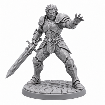 Merlin — exclusive Dawn Oath pose in unpainted grey resin