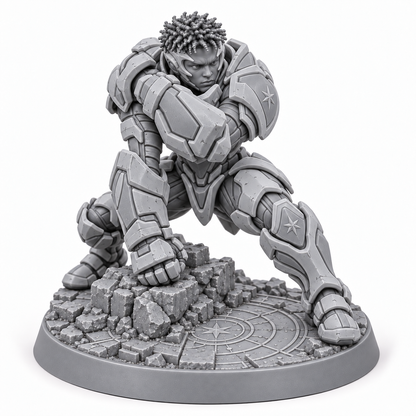 Cass in Merlin's first Prenova Bishop cadre — unpainted resin concept render