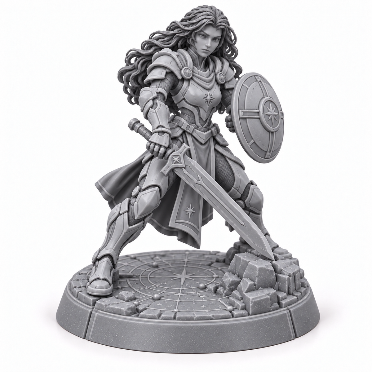 Kira in Merlin's first Prenova Bishop cadre — unpainted resin concept render