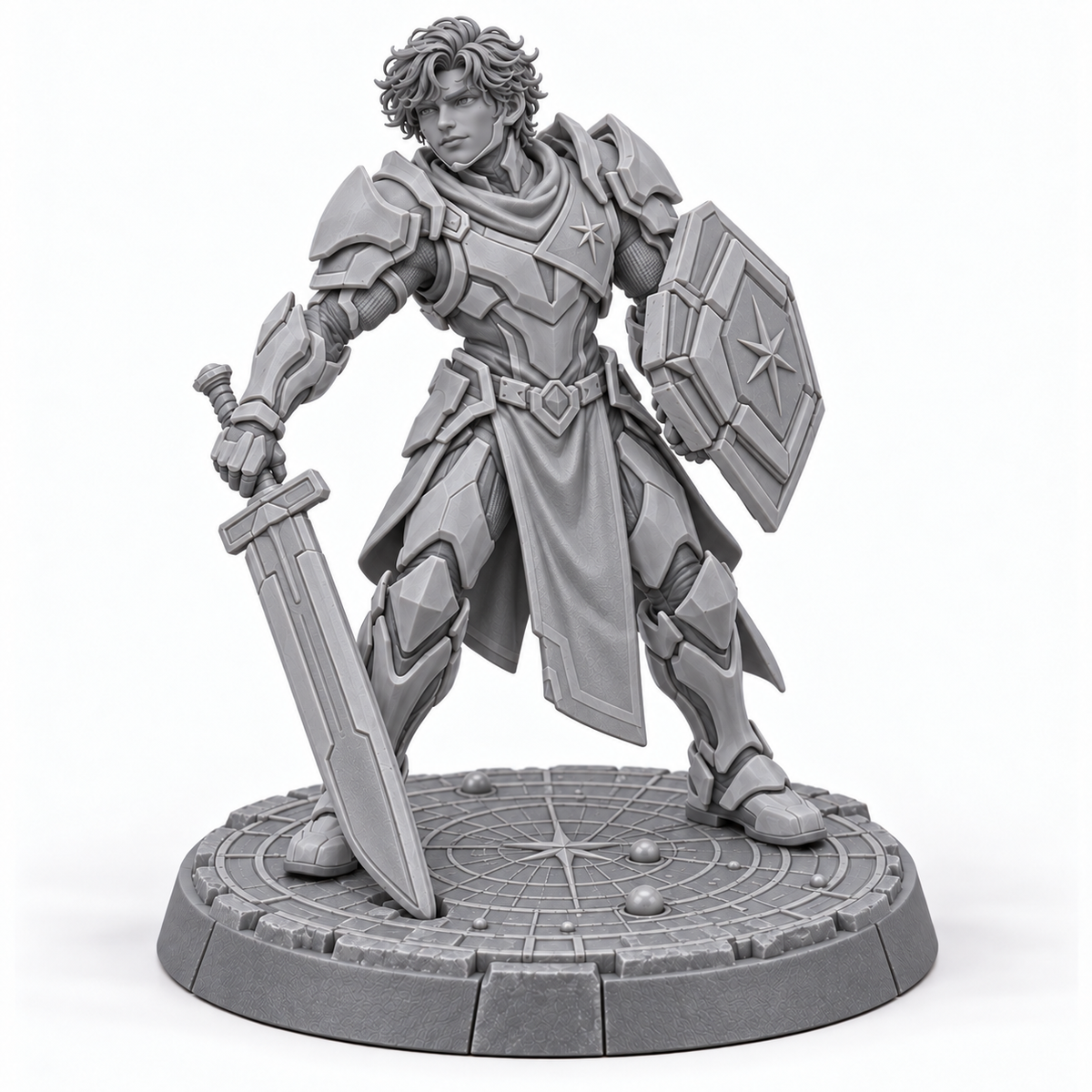 Tom in Merlin's first Prenova Bishop cadre — unpainted resin concept render