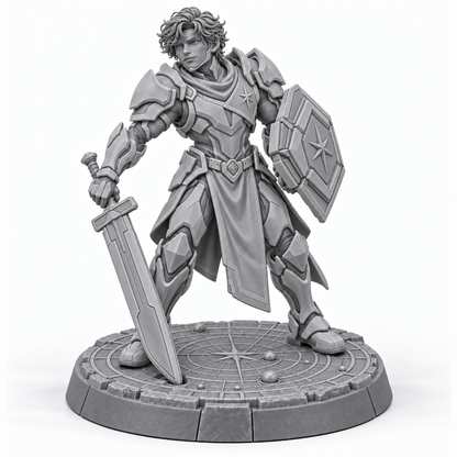 Tom in Merlin's first Prenova Bishop cadre — unpainted resin concept render