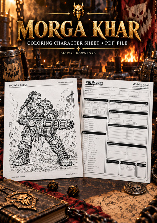 Morga Khar Coloring Character Sheet — cover