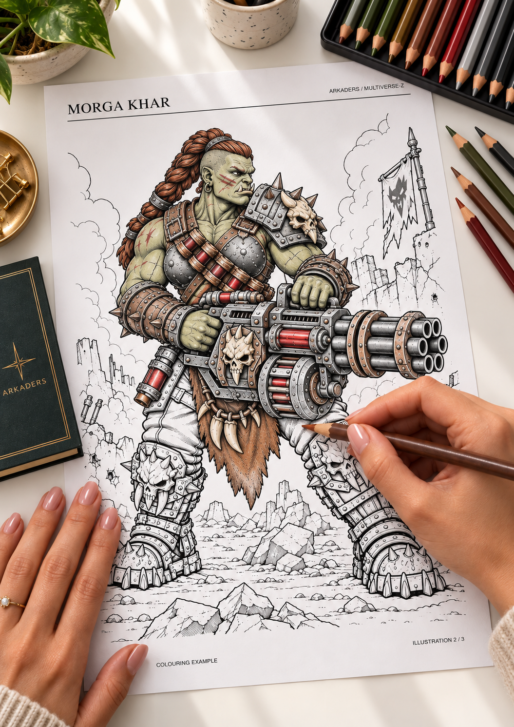 Morga Khar Coloring Character Sheet — coloring example