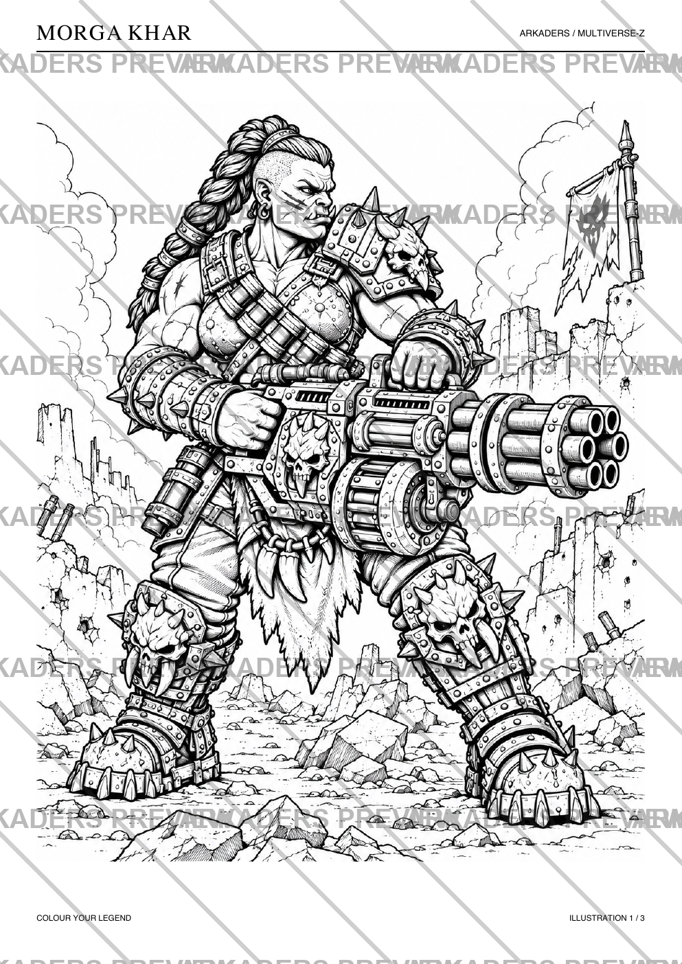 Morga Khar Coloring Character Sheet — protected preview page 2