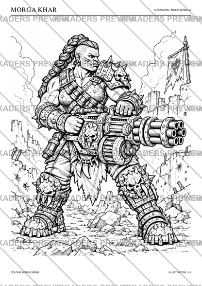Morga Khar Coloring Character Sheet — protected preview page 2